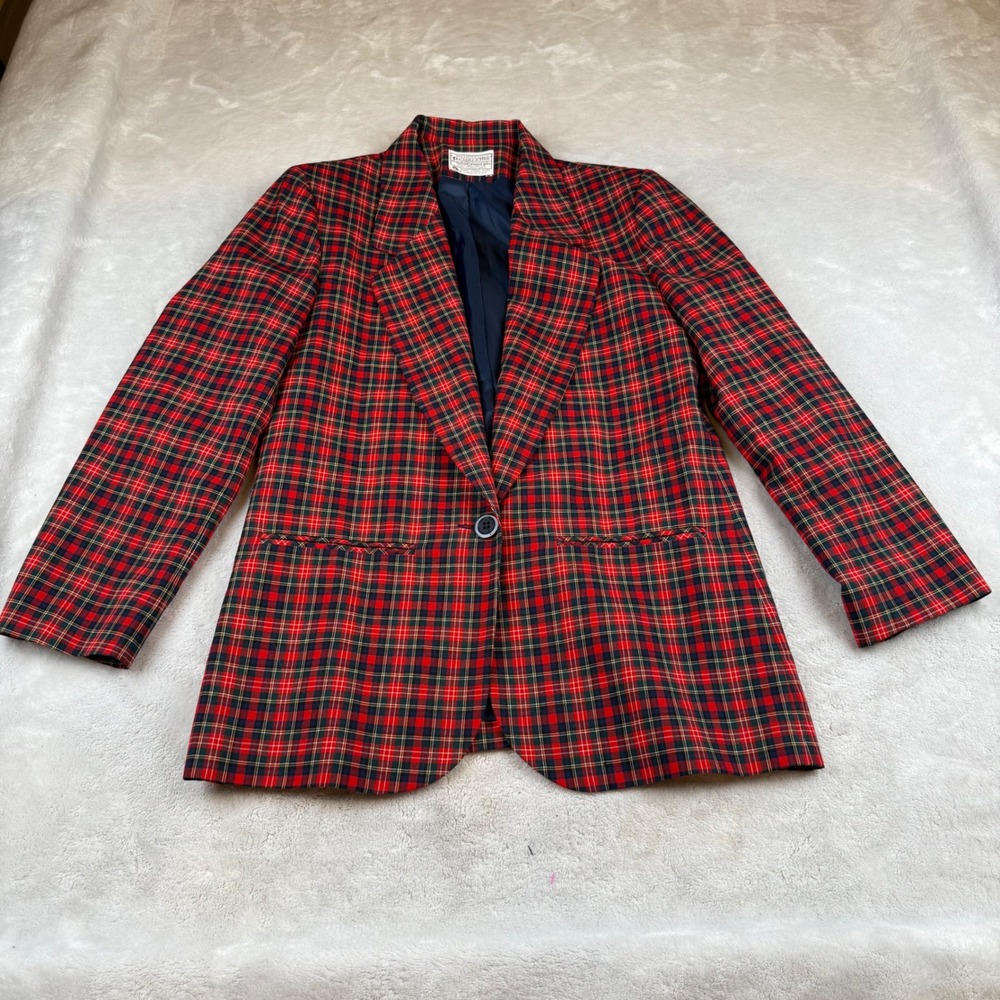 Pendleton Red and Black Plaid Blazer